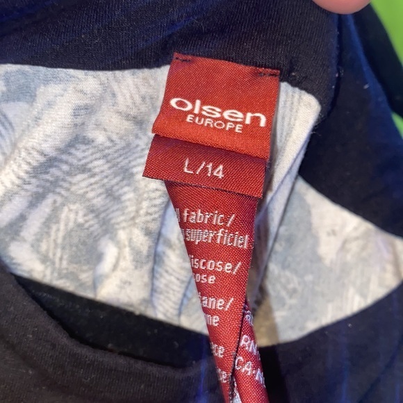 Ladies BoHo Olsen Europe Dress White black design size L 14 great shape long - Picture 6 of 6